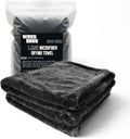 Large Car Drying Towel, 1300 GSM Professional Car Towel with Double Twisted Loop,Super Absorbent Large Microfiber Drying Towels for Cars, Trucks, SUVs - 20"x26", Gray