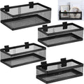 Coume 4 Pcs Black Slatwall Baskets 4 Size Metal Mesh Wire Basket for Slatwall Panels Ventilated Wall Mounted Hanging Accessories for Home Garage Retail Store Display Organizing (Big Size)
