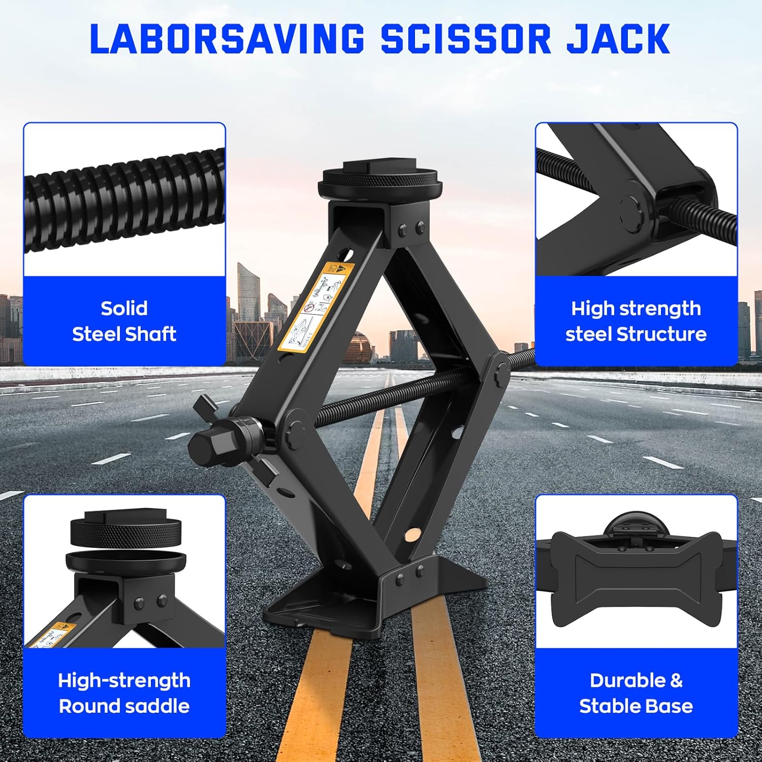 Car Jack Kit for BMW & MINI, 2.5 Ton Scissor Jack for BMW Vehicle with 2PCS Jack Pad, Portable Tire Changing Kit Compatible with B-M-W 1-3-5-7 Series, X-Series