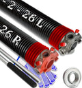 Garage Door Torsion Spring Set, Pair of 2" Electrophoresis Coated Garage Door Spring Replacement with 2 Non-Slip Winding Bars and Bearing, Minimum 16000 Cycles (.225x2x26")