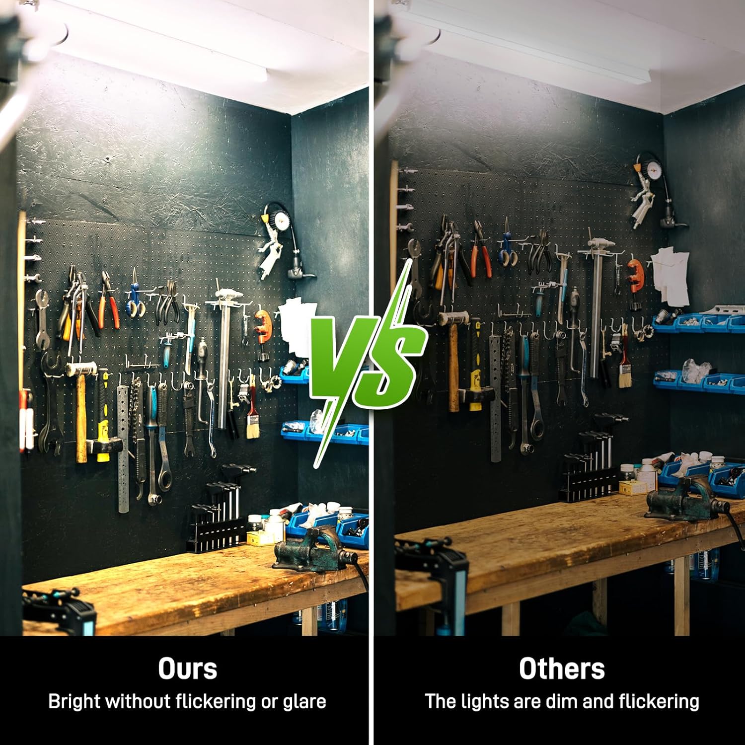 Pak 4FT LED Shop Lights, 2300LM 6500K Cool White, 20W Energy-Saving Super Bright Linkable T5 Ceiling and Under Cabinet Lighting Fixture for Garage, Workshop, Basement, Warehouse, FCC Certified, 6 Pack