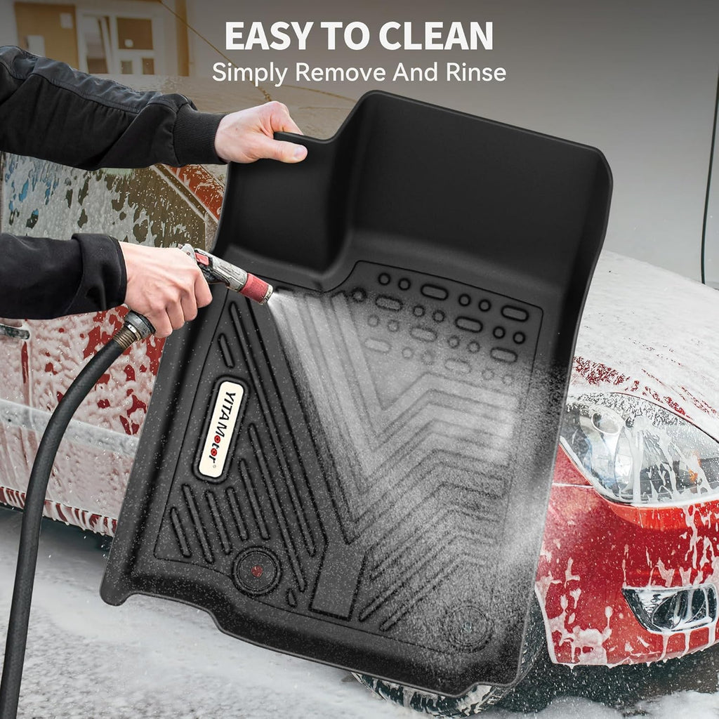 YITAMOTOR Floor Mats & Cargo Liner Compatible with Toyota Sienna 2021-2025 (Only for 7 Seat Without Spare Tire), TPE All Weather Car Liners 1st, 2nd and 3rd Row and Trunk Without Spare Tire, Black