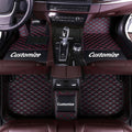Custom Personalized Floor Mats for Cars，Luxury Full Coverage All Car Floor Mats，Anti-Slip Leather Car Mat Set ，Custom Floor Mats for 99% of Cars, Trucks & SUVs. (Black and Red)