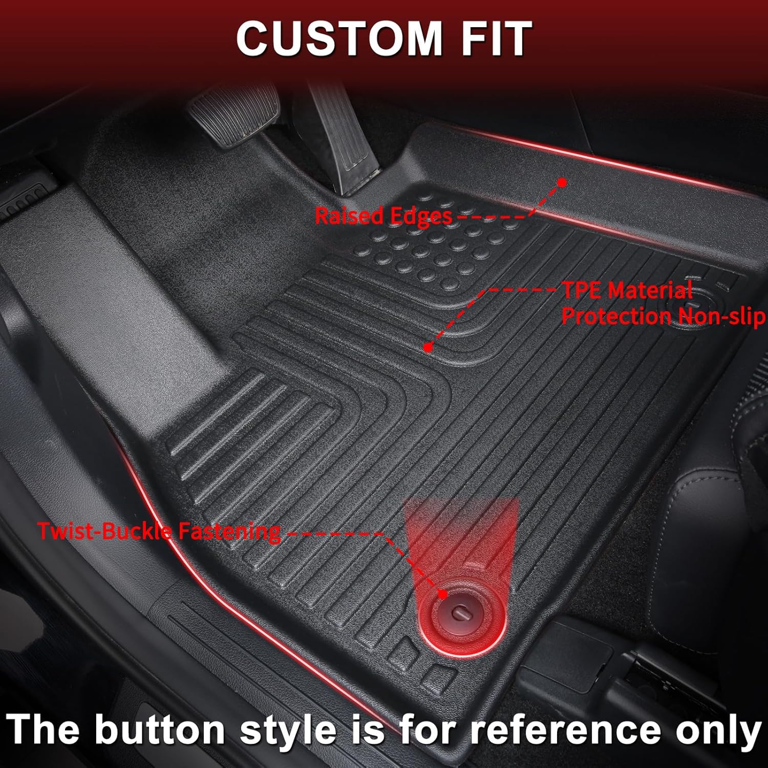 Wayhigh-All Weather Floor Mats and Cargo Liner Set Fit for Kia K4 2025,Custom Fit TPE Car Mats Heavy Duty Rubber Floor Liners for K4 Accessories