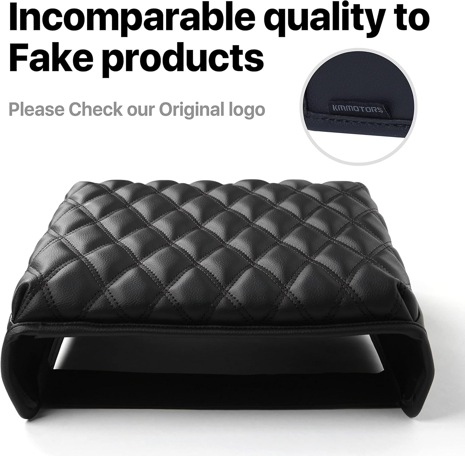 KMMOTORS F150 Center Console Cover, Thick Armrest Cushion, Interior Accessories, Funda para consola de coche, Vegan Leather, Armrest Protector (2015~2020, Full Cover), F150 Accessories