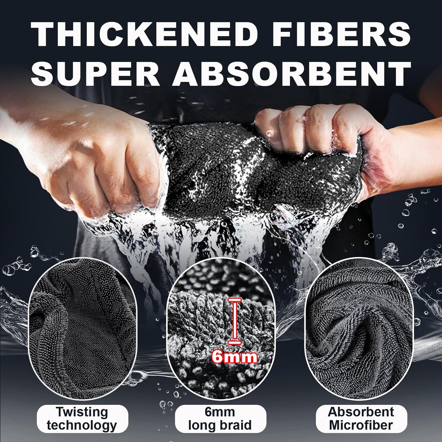 2-Pack Car Drying Towel (28" x 36"),1500 GSM Double Sided Microfiber Towels for Cars,Trucks, SUV.Highly Absorbent,Leaving no Marks,no Shedding,Easy to Clean