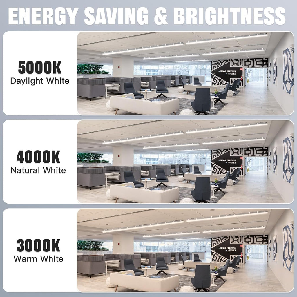 JTT 8FT LED Vapor Tight Light 120/100/80W Tunable, 18000lm LED Vapor Proof Lighting Fixture IP66, 5000K/4000K/3000K Outdoor Shop Light Waterproof for Parking Garage Car Wash Warehouse ETL Listed