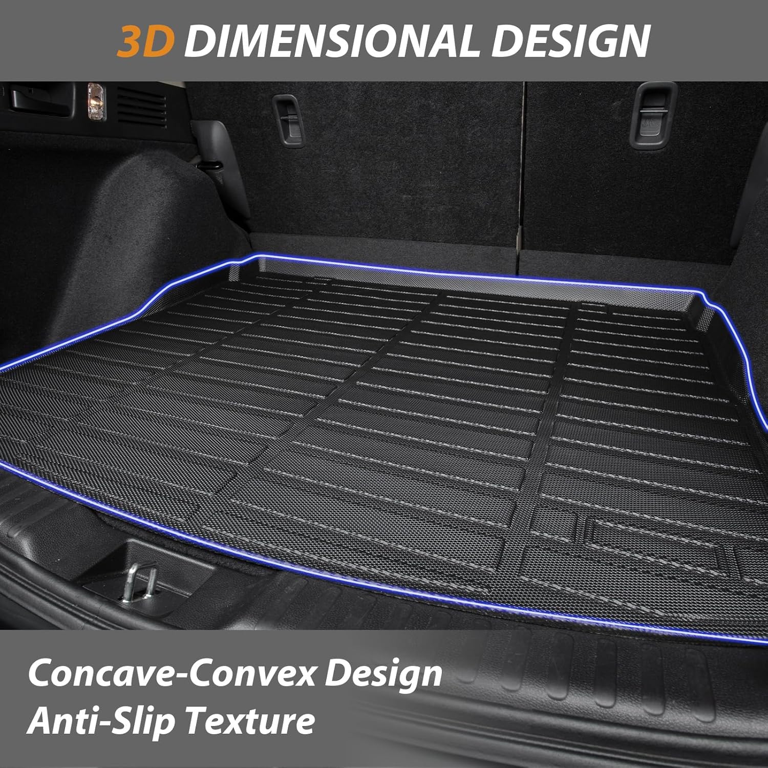 AIPOIL® Floor Mats for 2024-2025 Ford Ranger Supercrew All Weather Protection TPE Anti-Slip Automotive Full Set Custom Car Mats Accessories - Black