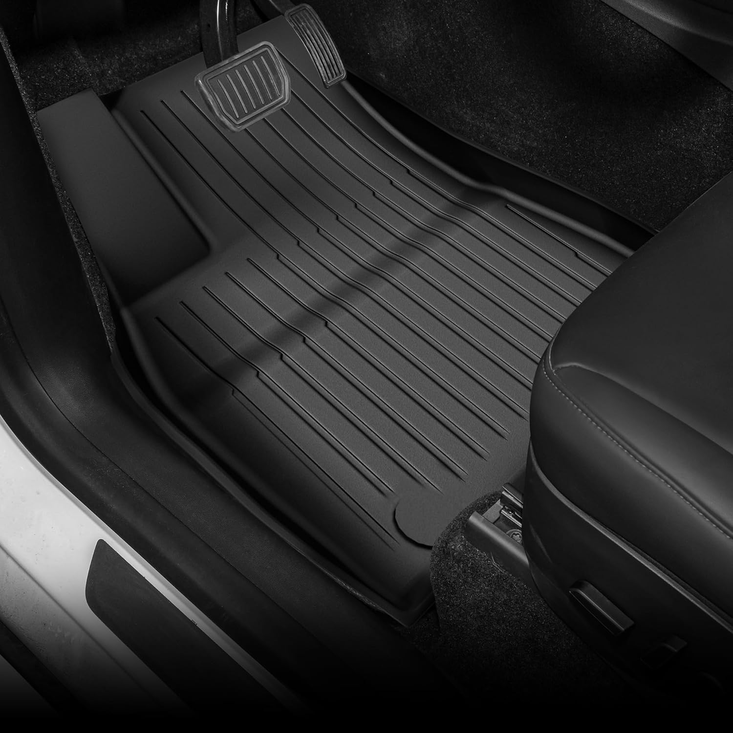 OEDRO Floor Mats & Trunk Mat with Backrest Fits for Tesla Model Y 5-Seat 2024-2020 Custom Fit All Weather Durable TPE Automotive Interior Cargo Liners Trunk Mat Accessories for Model Y (NOT 7-Seat)