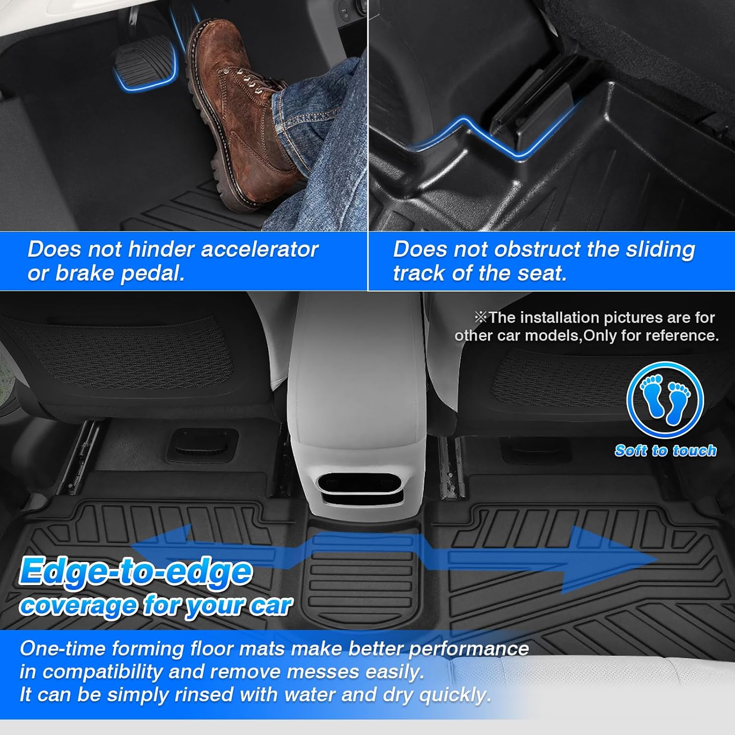 Cartist Floor Mats Fit for Ford Ranger 2024 2025 All Weather Floor Mat Ranger Accessories Heavy Duty Carpet Protection