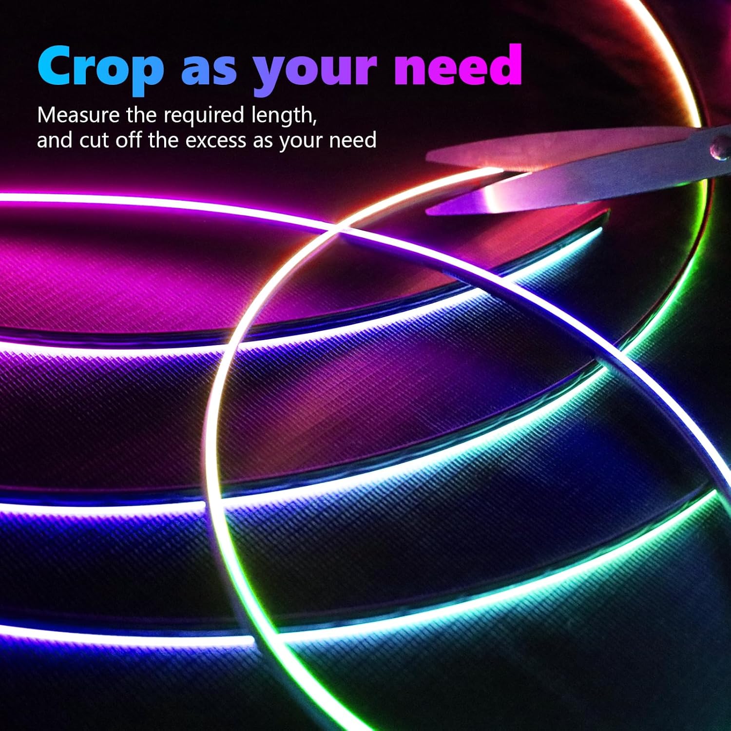 Acrylic Interior Car LED Strip Light, AMKI Dreamcolor Car Neon Light with Wireless APP Control, 10 in 1 Sub-Control Car Ambient Light Kit with DIY Mode and Music Mode, 16 Million Color Car Accessories