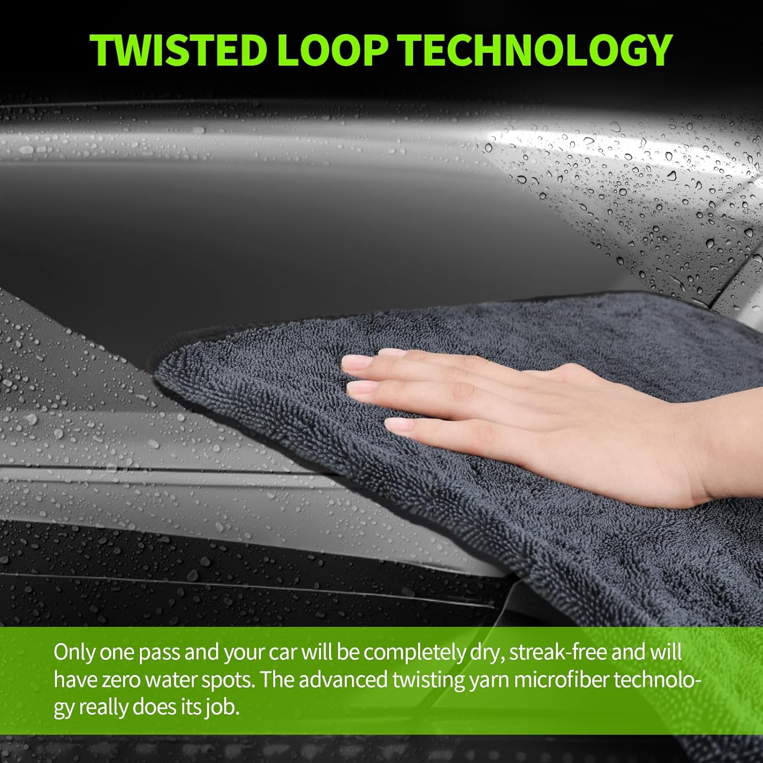3-Pack Car Drying Towel, Ultra Absorbent Microfiber Towels for Cars (36" x 24"), Drying Towels Car Detailing, Streak Free, No Water Spots, Scratch-Free, with Storage Bag
