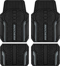 Skechers Car Floor Mats,Heavy Duty Rubber Car Mats Full Set,All Weather Floor Mats,Waterproof Trim to Fit Universal Floor Liner Car Accessories,Automotive Floor Mats for Cars Trucks SUV,Grey