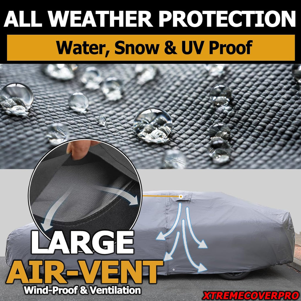 All Weather Waterproof car Cover Good for rain Snow uv Protection dust Compact Sedan Civic Elantra IS300 C320 190E Corolla Jetta A3 240SX Lancer Gray