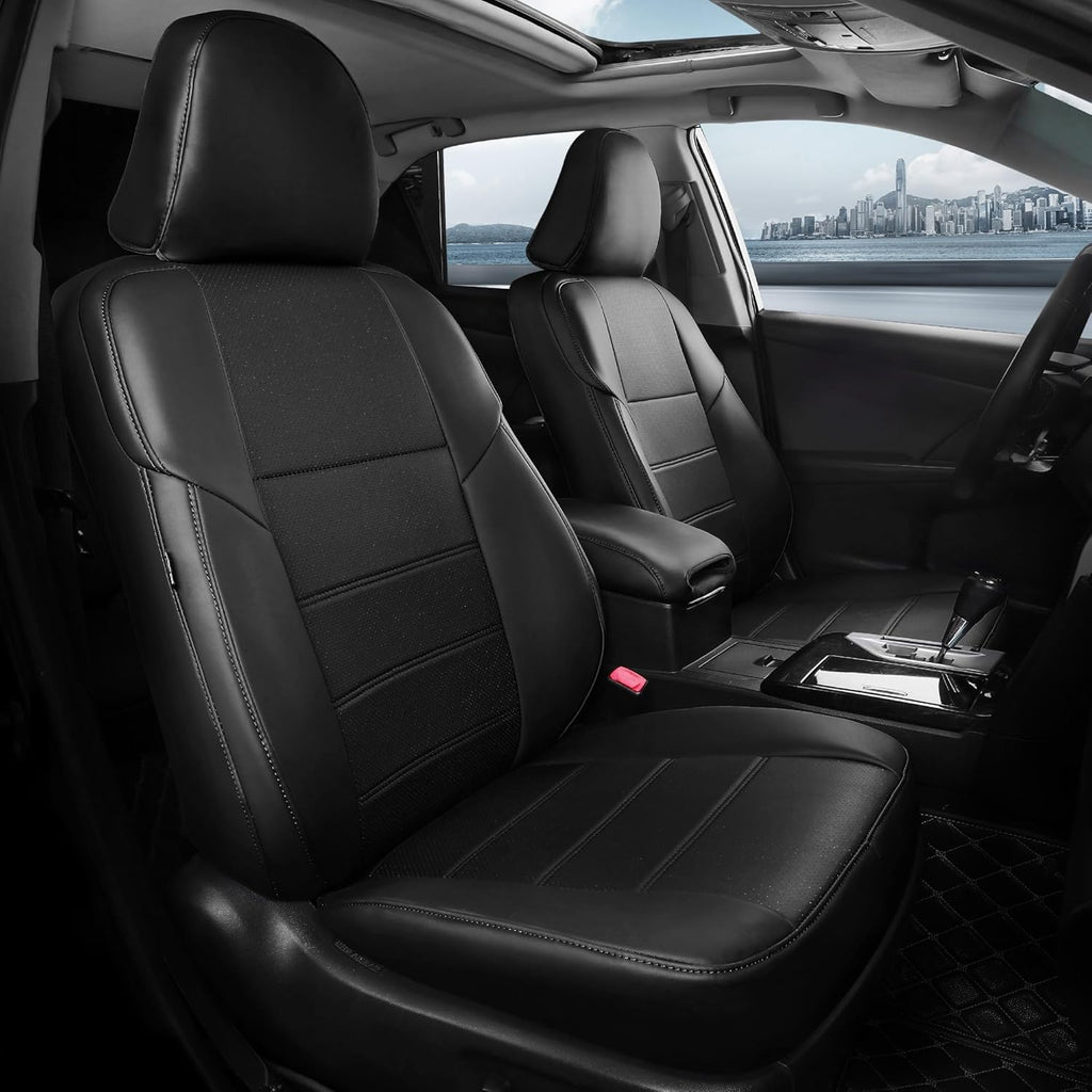 for Toyota Camry Seat Covers SE XSE SE Sport 2012 2013 2014 2015 2016 2017 - Custom Fit Car Seat Covers Full Set, Waterproof Breathable Leather Seat Covers for Cars, Black Not for Hybrid