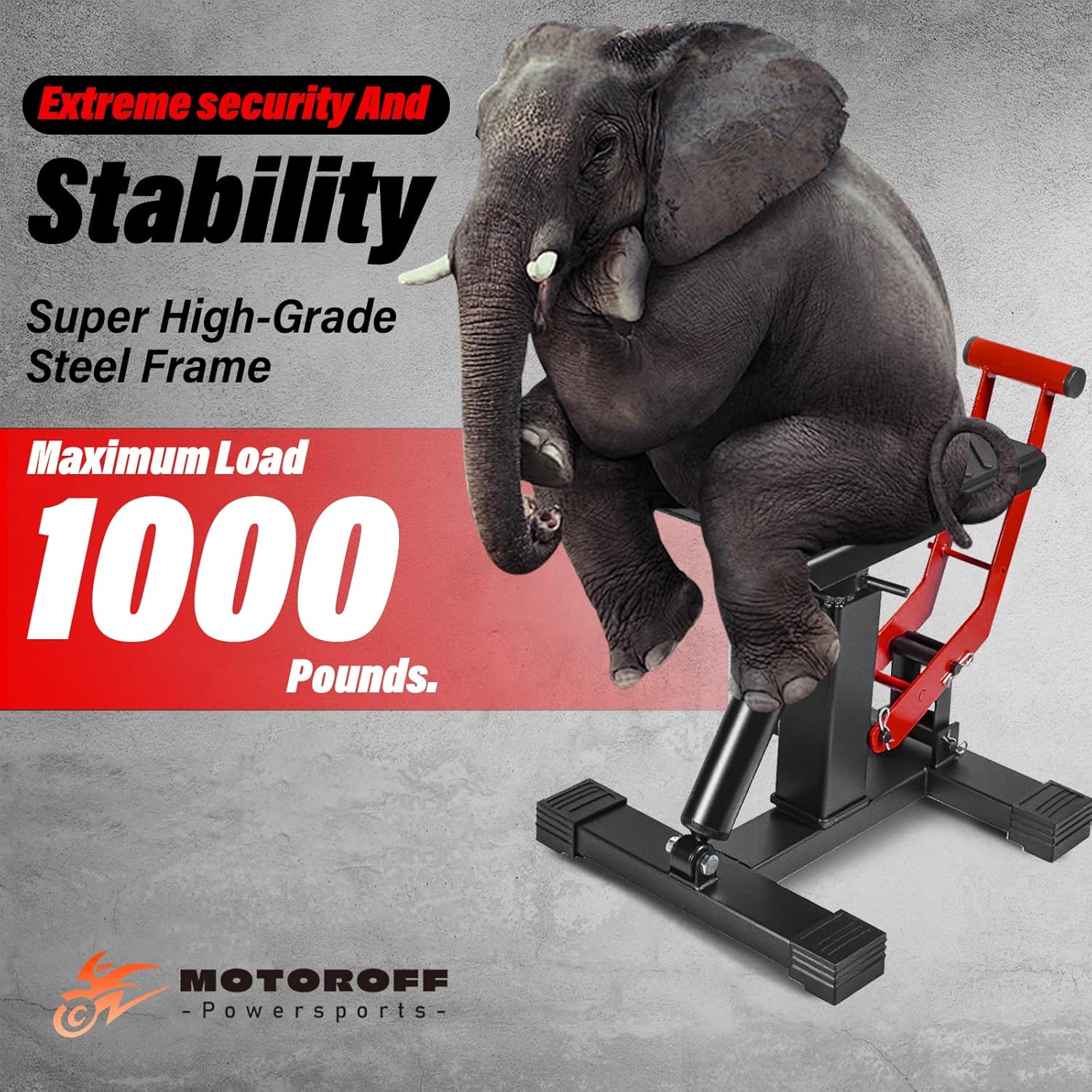 Adjustable Dirt Bike Stand & Powersport Jack 1000LBS Capacity, Heavy Duty Hydraulic Motorcycle Lift Stand & Center Stand for Maintenance, Dirt Bike Accessories for Garage & Shop