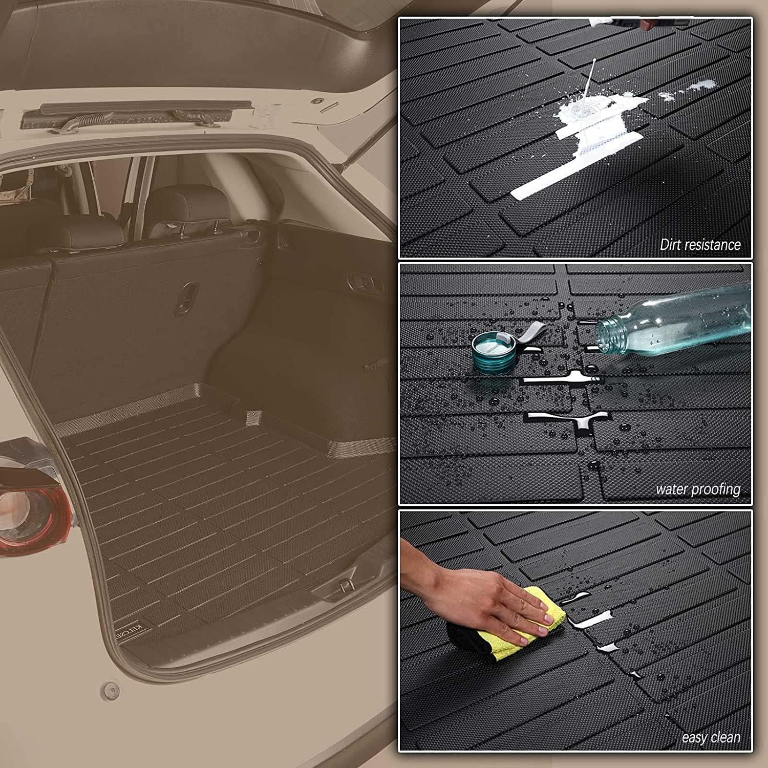 KELCSEECS Floor Mats & Cargo Liner Custom for 2016 2017 2018 2019 2020 2021 2022 Honda HR-V (FWD Model) Car Mats Cargo Mat Trunk Mat Honda HRV All Weather Floor Mats Trunk Liner Accessories