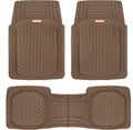 Motor Trend FlexToughXL DeepDish Floor Mats for Cars, Full Set All-Weather Rubber Automotive Floor Mats Waterproof Heavy Duty Car Mats Flexible Floor Liners for Car Truck Van SUV Car Floor Mat (Brown)