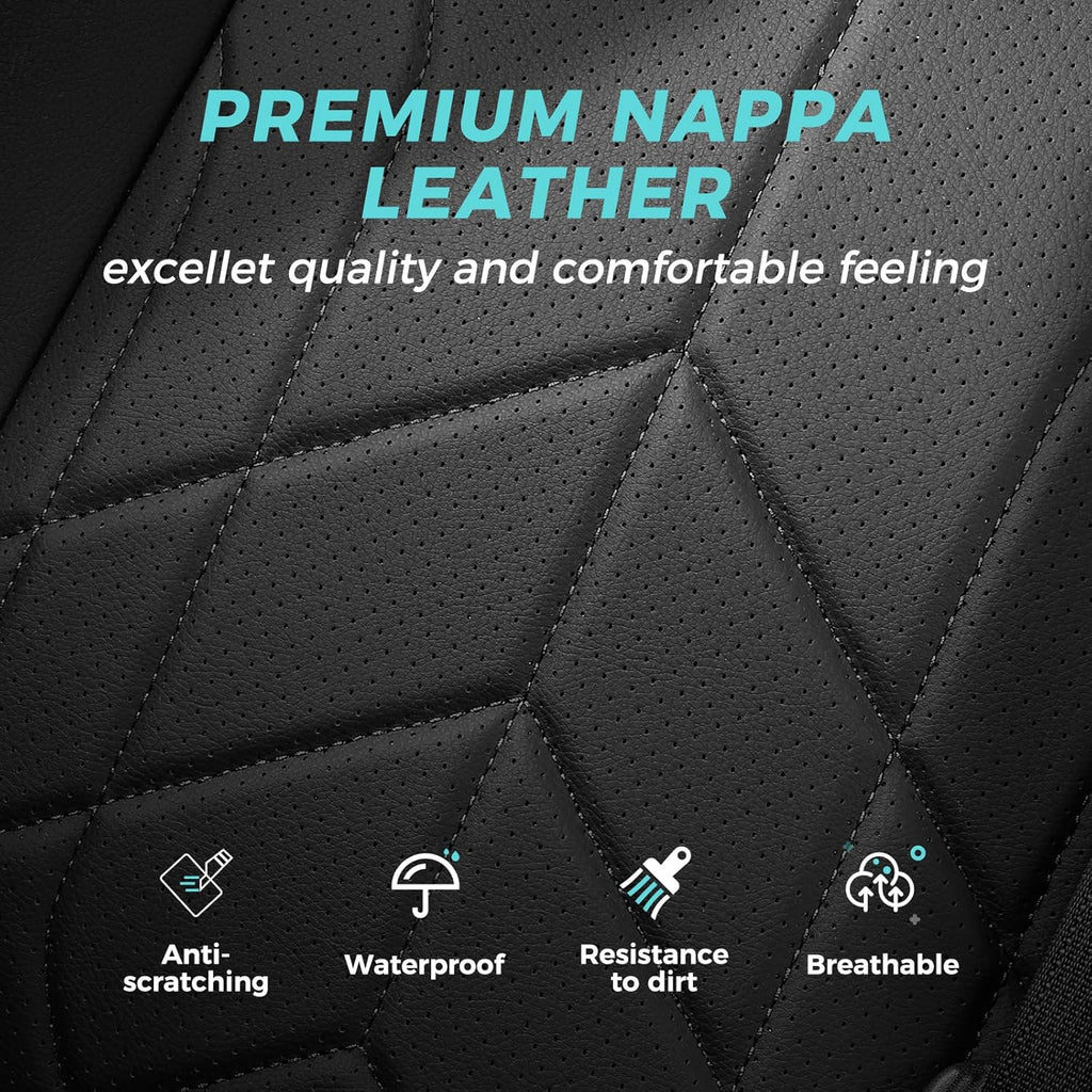 for Toyota RAV4 Seat Covers 2019 2020 2021 2022 2023 2024 2025 RAV 4 Prime & Hybrid XLE LE Limited XLE Premium (Not for XSE/SE Hybrid) - Custom Leather Car Seat Covers Full Set - Black