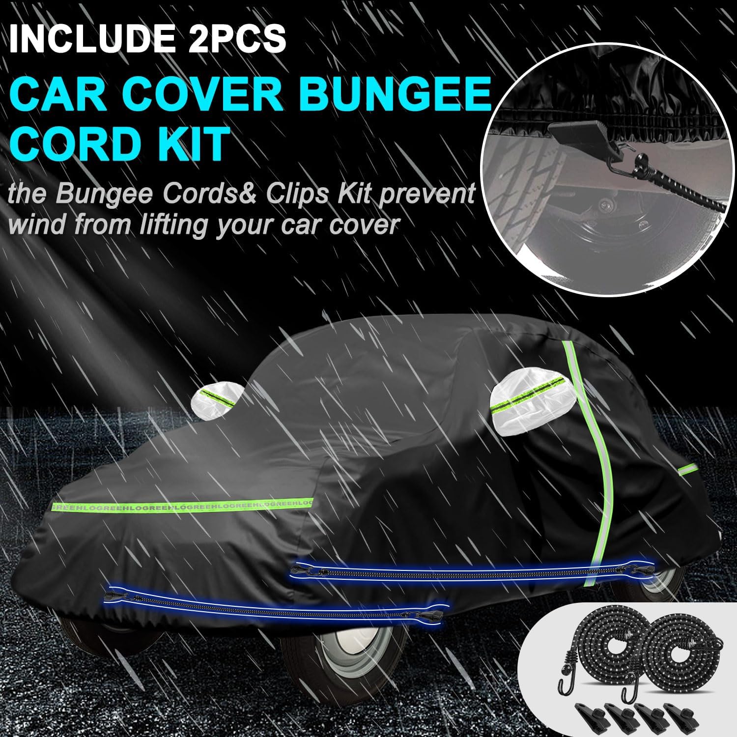 Car Cover for 1960-1980 Beetle Bug Sedan 2-Door,Full Exterior Car Covers for Automobiles All Weather Waterproof Heavy Duty,Zipper/Cotton Design Rain Snow Sun Winter UV Proof【210T Taffeta】- Black
