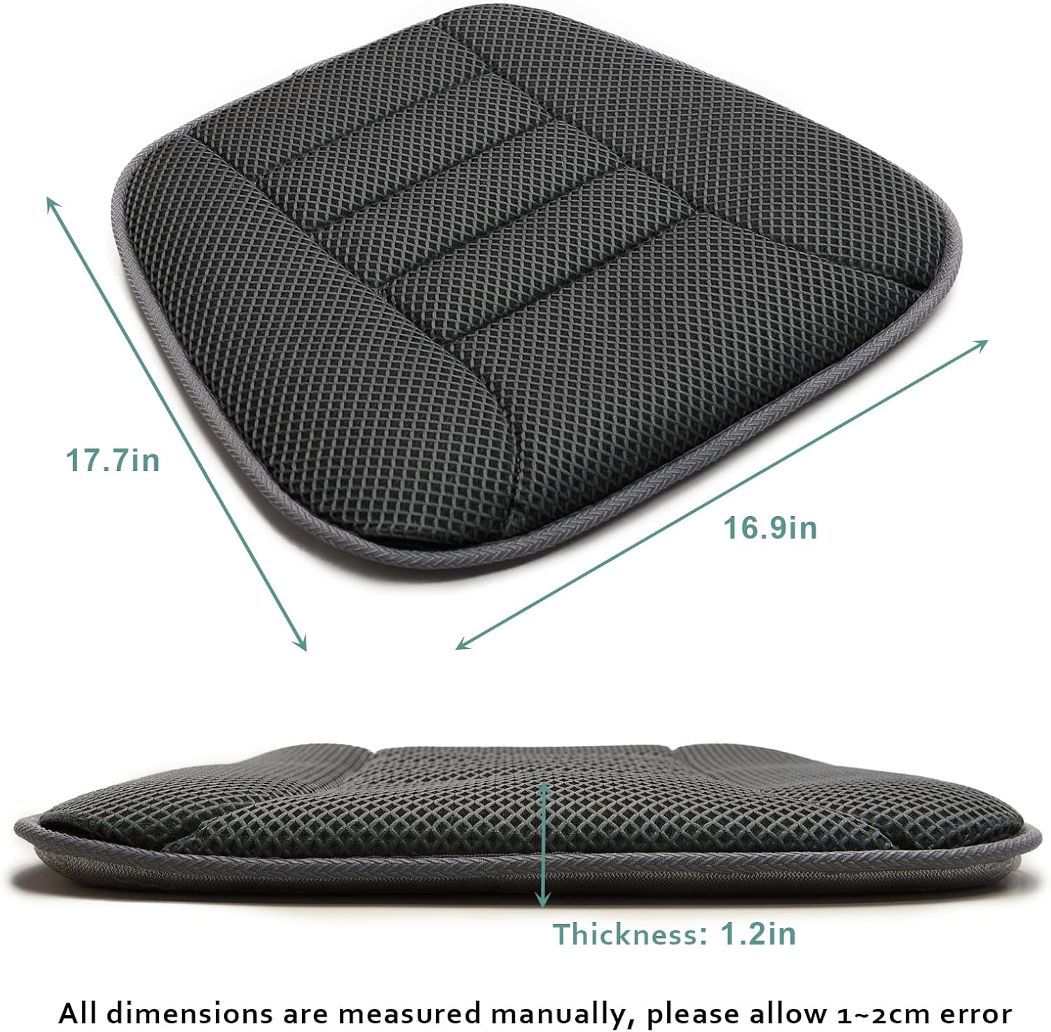 AEROiVi Car Seat Cushion for Driving, Breathable 3D Air Mesh, Non-Slip Bottom, Comfort Car Seat Protector, Car Seat Pad Also Works with Truck and Office Chair Home