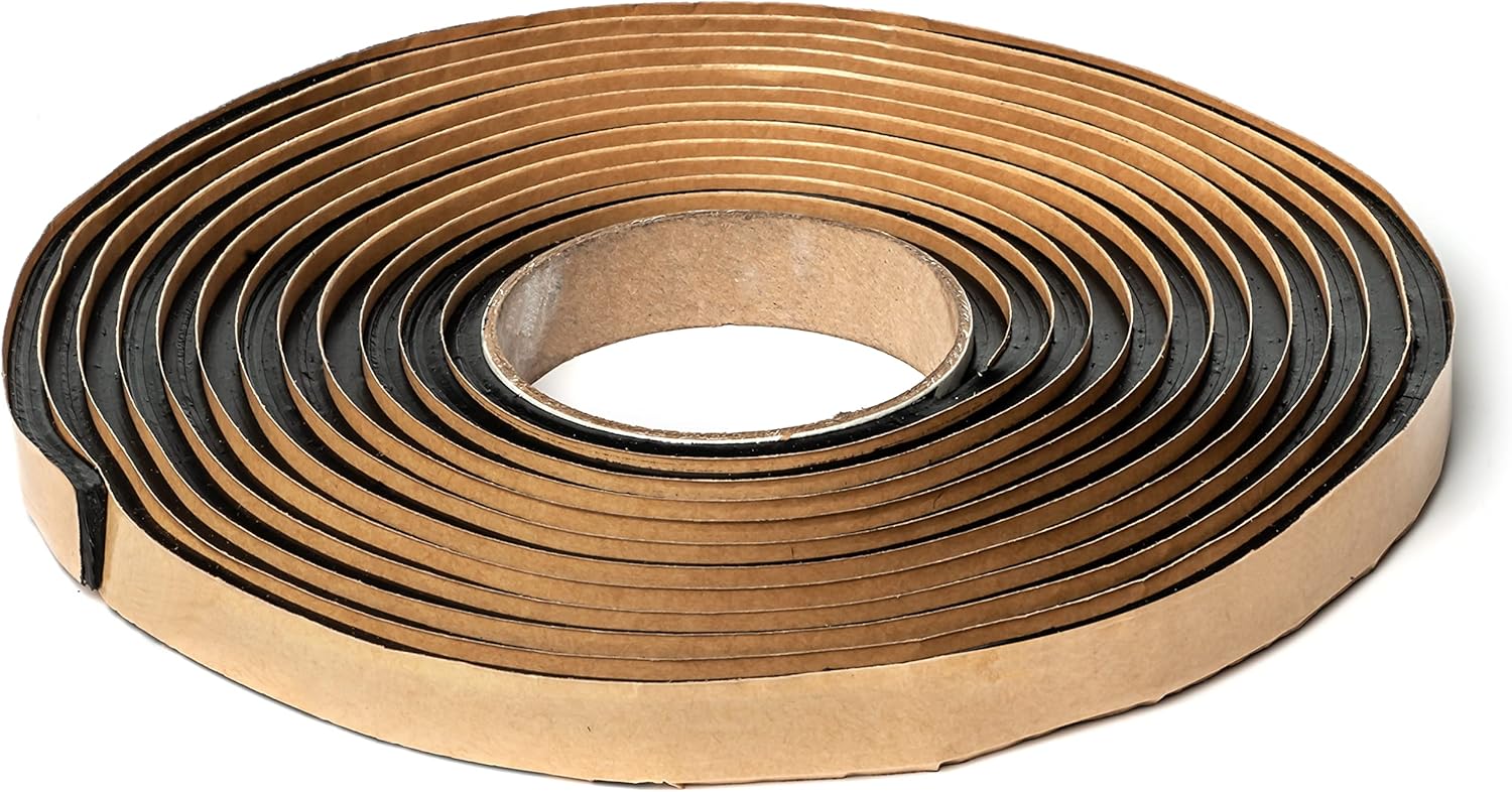 Second Skin Butyl Sealant Tape – Butyl Rubber Sealant, Multi-Purpose Butyl Rope, and Putty Tape for Automotive (Car, RV, Marine) – 1/4” x 1/2" x 20’ – Made in The USA