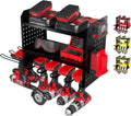 Power Tool Organizer-6 Drill Holder Wall Mount, 3 Tier Heavy-Duty Hand Tool Storage Rack, Utility Racks, Drill Holder, 2 Pegboard Sides - Garage Storage Cordless Tool Organizer (Black)