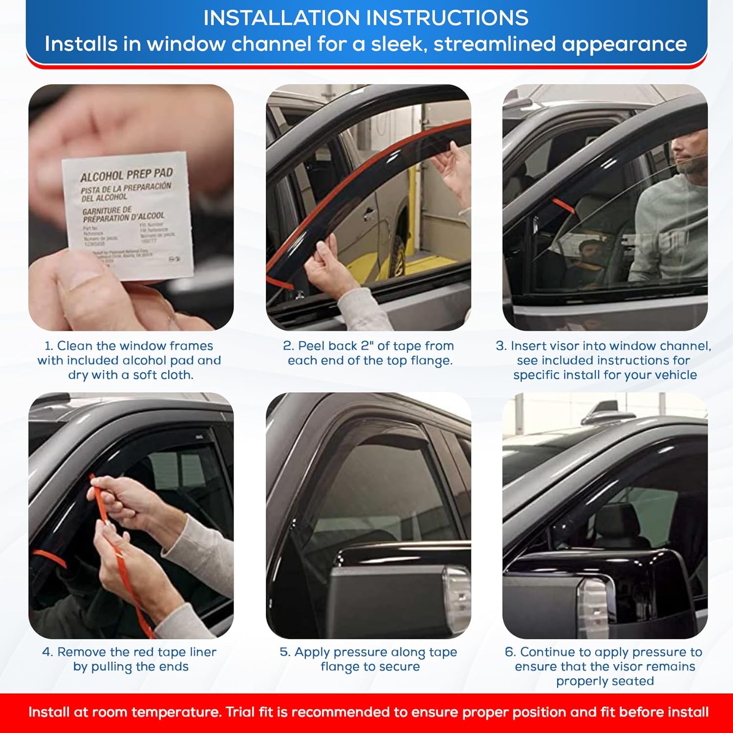 KPY Window Visor Compatible with Honda Ridgeline 2006-2014, 4PC Rain Guard Side Window Vent Deflectors in-Channel Style, 2006 2007 2008 2009 2010 2011 2012 2013 2014