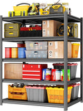 Garage Shelving Metal Storage Shelves 5-Tier Shelving Units Adjustable Storage Shelves Heavy Duty for Basement, Commercial, Warehouse, Industrial, Black