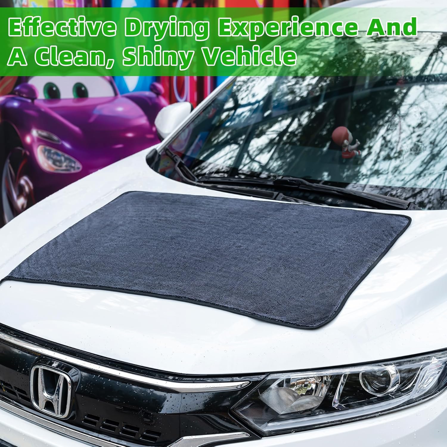 CADONO Large Microfiber Car Drying Towel, Ultra Absorbent Microfiber Cleaning Cloth for Cars, No Streaks, Scratches, or Water Spots (36"x 24")