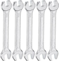 HARFINGTON 5pcs Double Open End Wrench 5.5mm x 7mm Metric 15 Degree Offset Angle Small Flat Head Wrench Galvanizing Open Ended Spanner for Automotive Repair Furniture Assembly