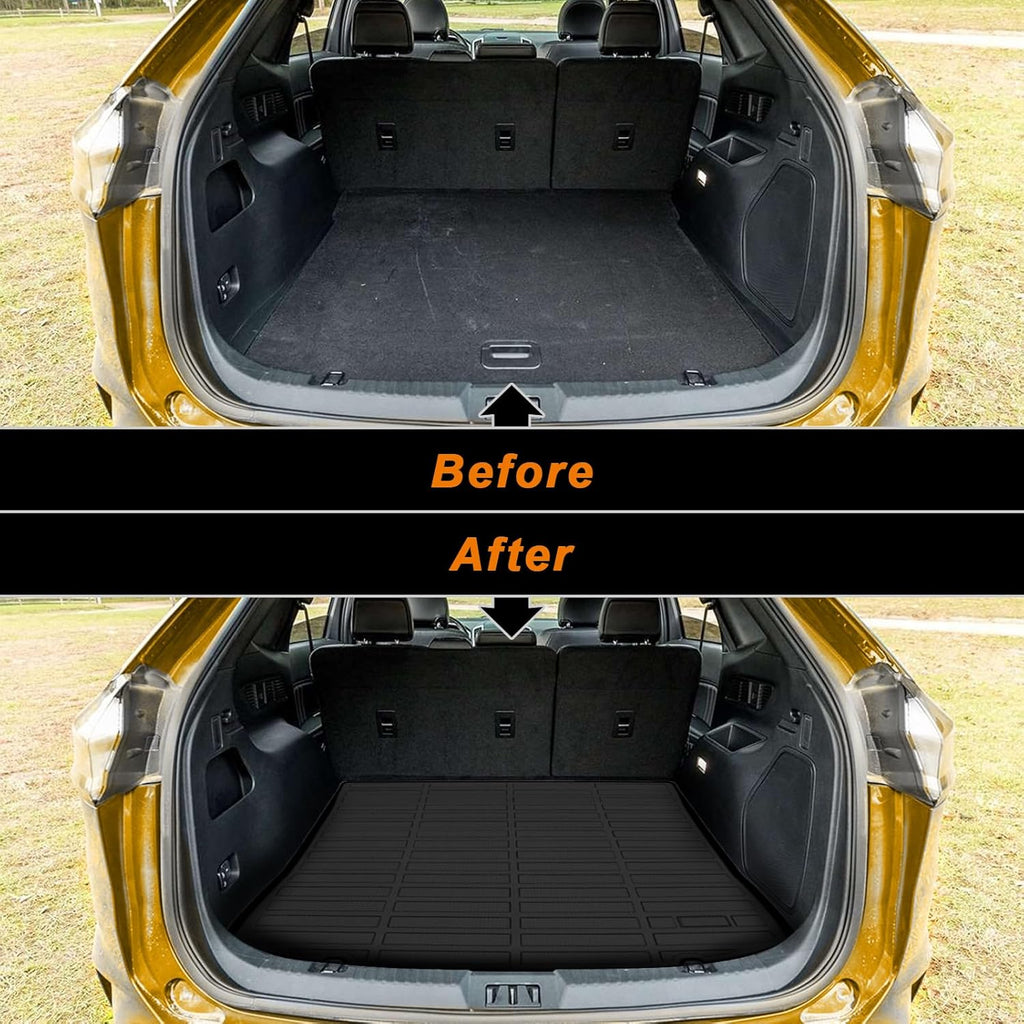 Binmotor-Floor Mats & Cargo Liner Set for Ford Edge 2024 2023 2022-2015, All Weather Car Mats for Ford Edge Rubber Mat Floor Liners Rear Cargo Mat Custom Fit for Edge Accessories