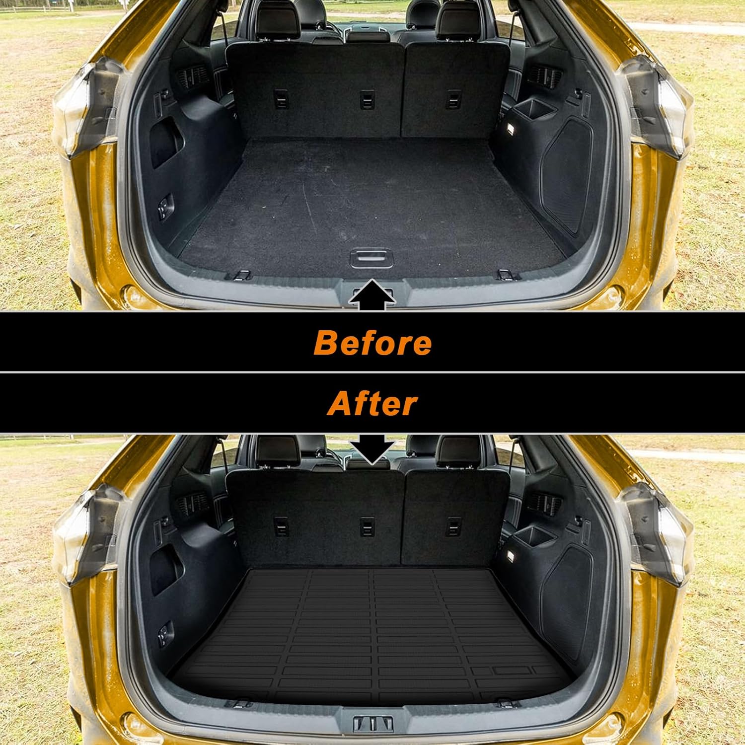 Binmotor-Floor Mats & Cargo Liner Set for Ford Edge 2024 2023 2022-2015, All Weather Car Mats for Ford Edge Rubber Mat Floor Liners Rear Cargo Mat Custom Fit for Edge Accessories