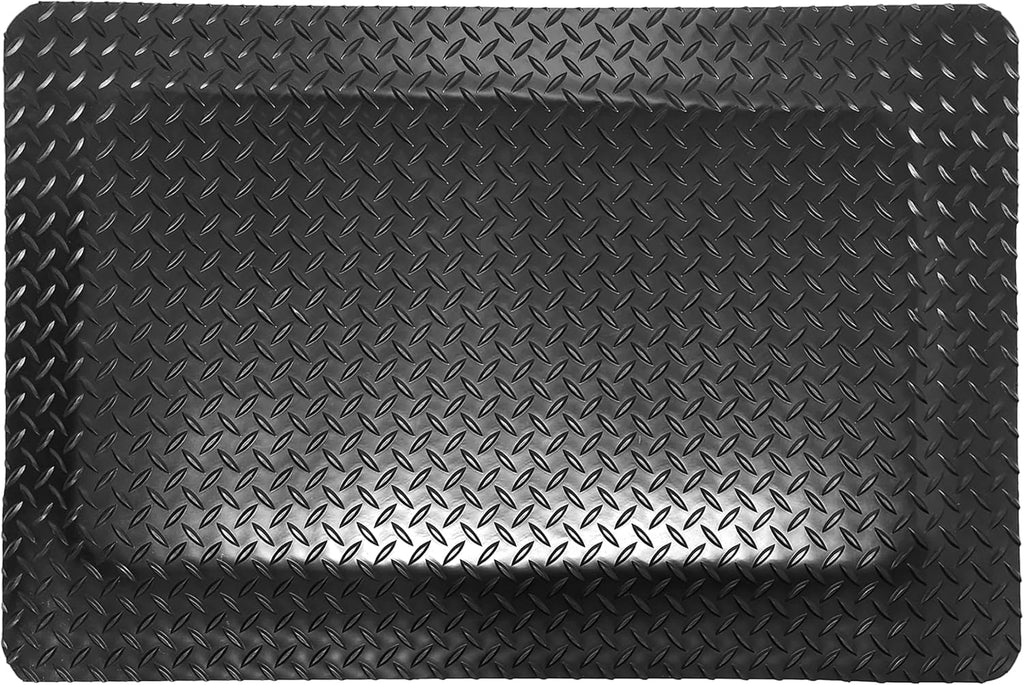 Rhino Mats, American Classic Diamond Anti-Fatigue Mats, Industrial Ergonomic Comfort Standing Mat for Work, Home, Garage, Office, Kitchen or Anywhere (Black 1" Thick, 4 FT. x 24 FT.)