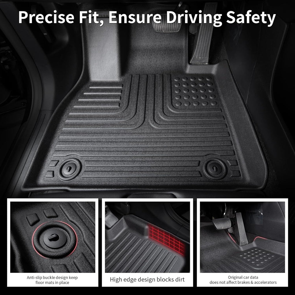 Wayhigh-All Weather Floor Mats Fit for Ford Maverick 2022-2024 2025 (Not for Hybrid), Custom Fit TPE Heavy Duty Car Mats Maverick Accessories
