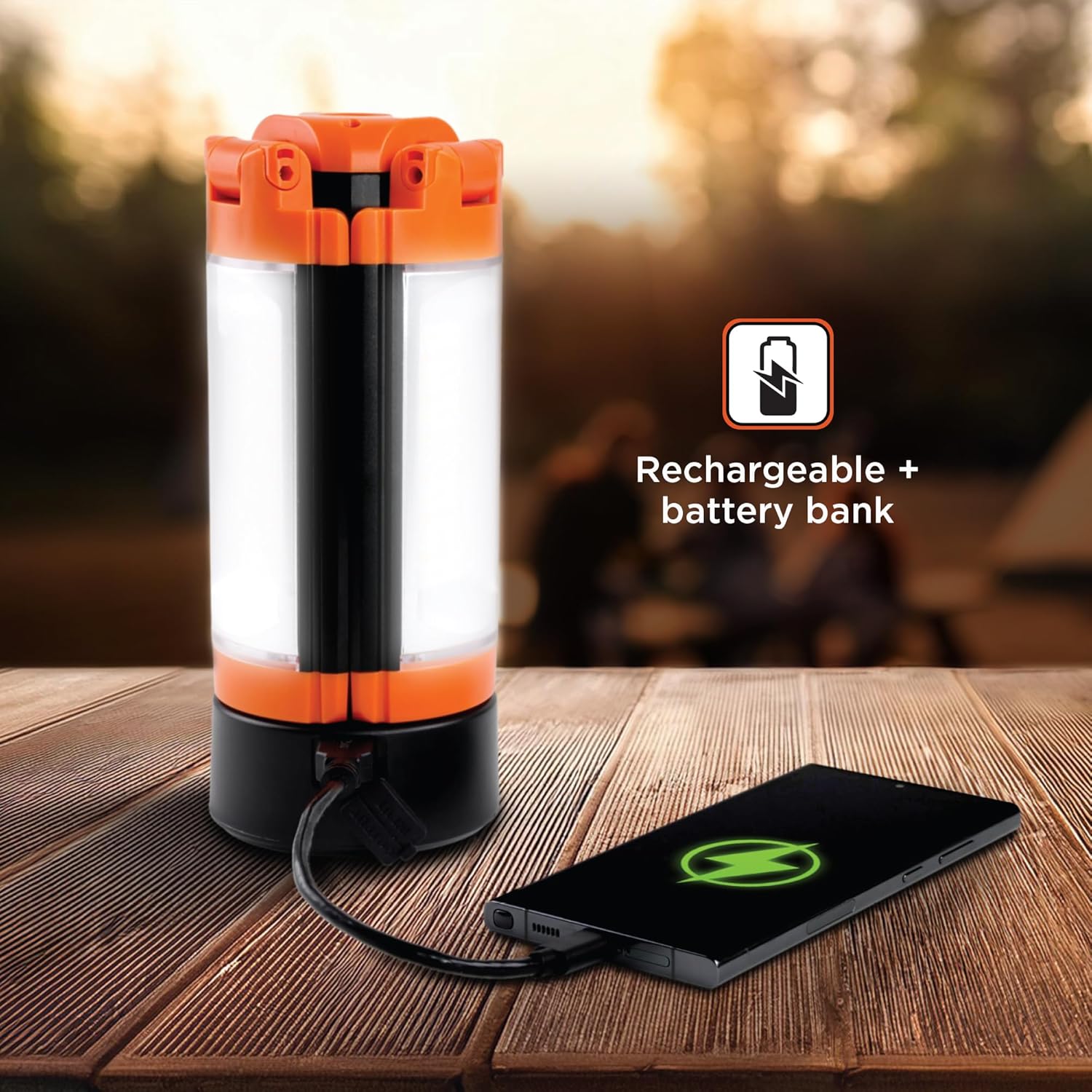 BLACK+DECKER Utility Light, Rechargeable 2000 Lumens LED 3 Panel Work Light with 6000mAh Battery Bank & Flashlight, 3 Light Colors, 4 SOS Modes, Dimmable, IP44 Water-Resistant, Magnetic & Hook Mount