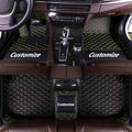Custom Personalized Floor Mats for Cars，Luxury Full Coverage All Car Floor Mats，Anti-Slip Leather Car Mat Set ，Custom Floor Mats for 99% of Cars, Trucks & SUVs. (Black Yellow)