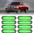 HLauto 1200T Emergency Strobe Grille Lights: 8pcs 12 LED Sync Feature Safety Warning Flashing Lights, Ultra Slim Surface Mount Hazard Caution Lights for Trucks, Vehicles, Car, ATV, UTV (Green)