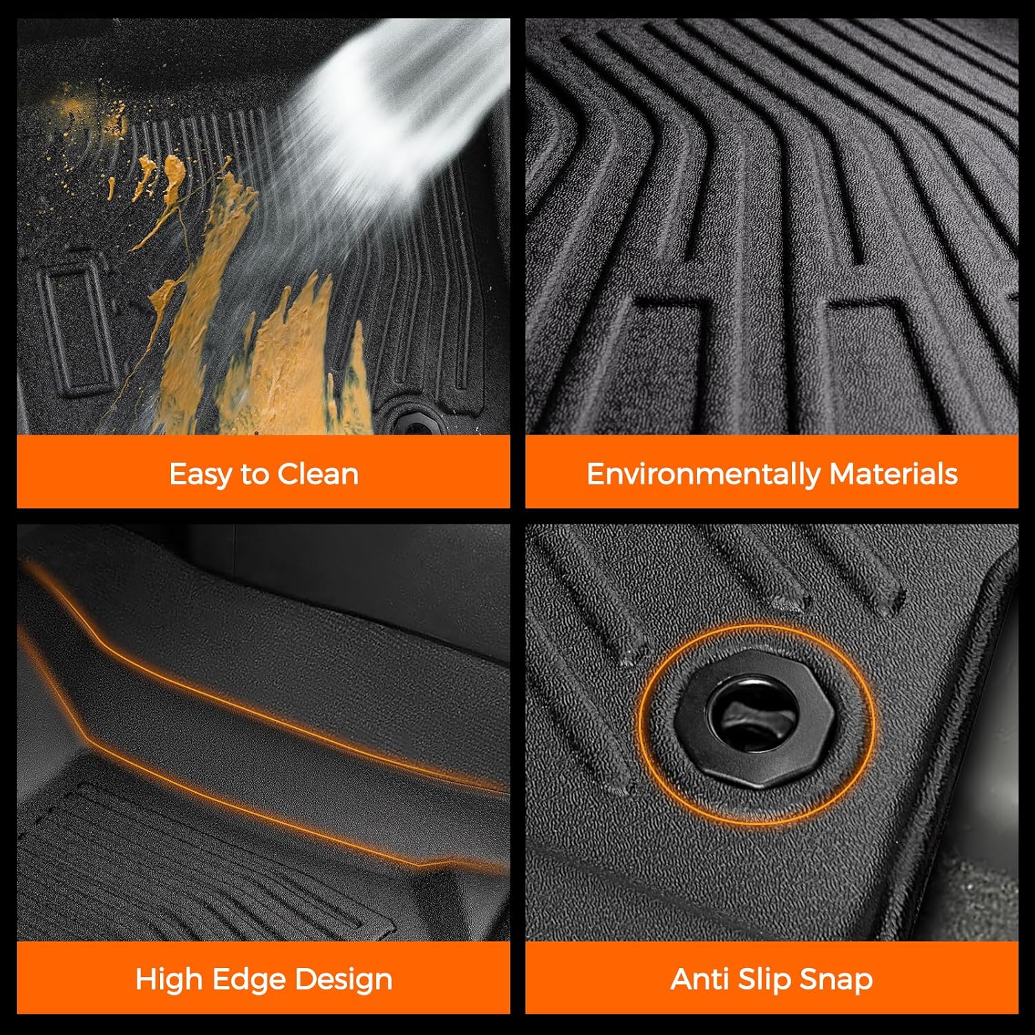 All Weather Floor Mat for Toyota 4Runner 2024 2023 2022 2021 2020 2019 2018 2017 2016 2015 2014 2013 (Only for 5 Seat),Heavy Duty for Lexus GX460 2014-2023 Floor Mat TPE Liners for 4Runner Accessories