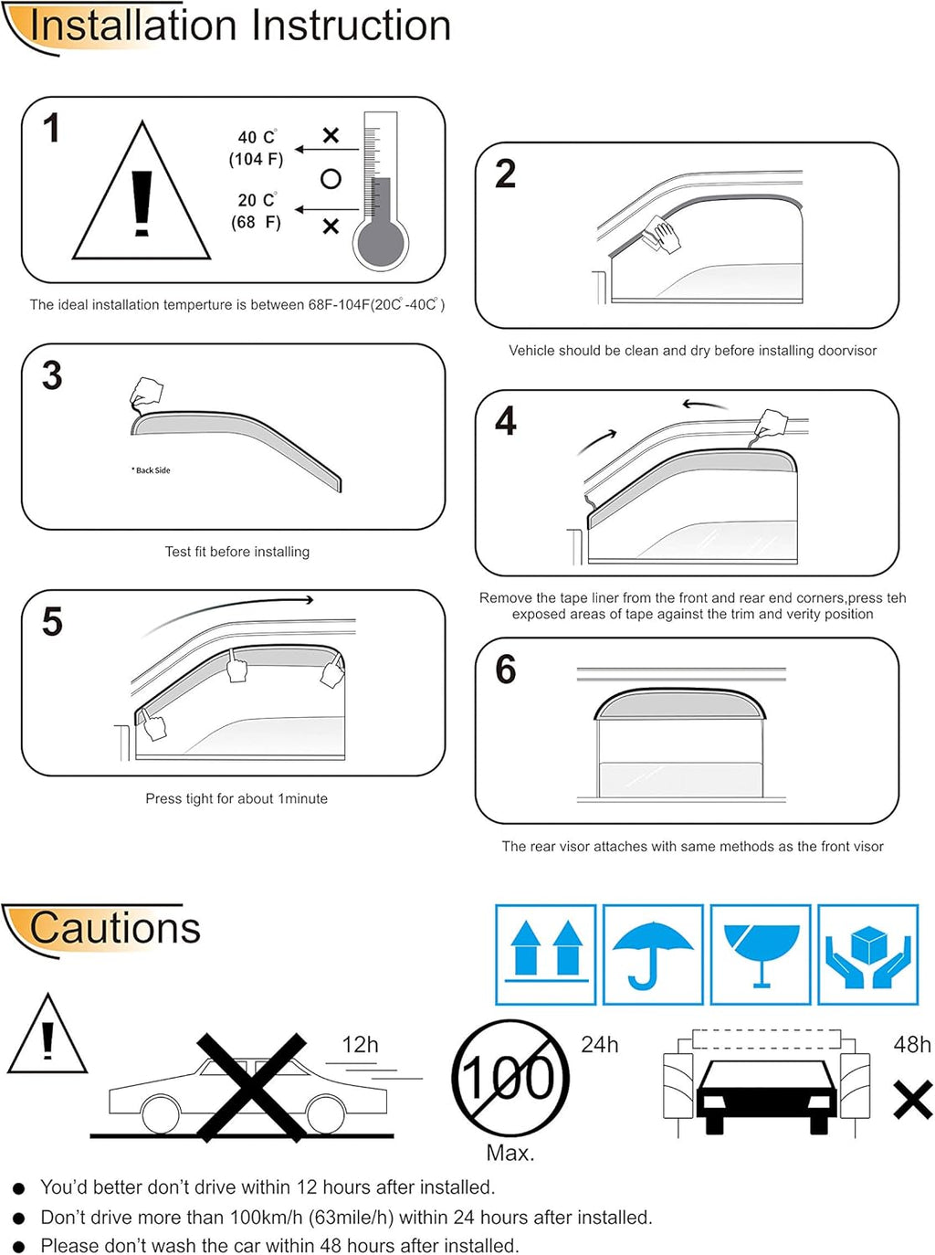 4pcs for 2004-2014 Armada Sun Rain Guard Window Visors