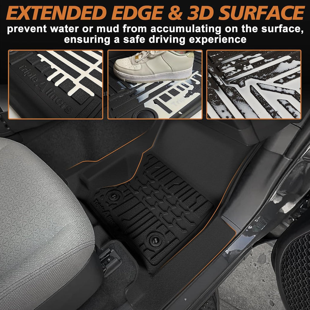 TripleAliners Floor Mats All Weather Liners Compatible with Toyota 2025 4Runner Accessories Custom Fit TPE Heavy-Duty 1st & 2nd & 3rd Row Waterproof Anti-Slip Floor Liners (7 Seats ONLY)