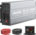 1500 Watt Pure Sine Wave Power Inverter DC 12V to 110V/120V AC Converter with 2 AC,18W USB, and 30W Type-C Charging Ports, Car Solar Power Inverters with LCD Display for Home RV Truck