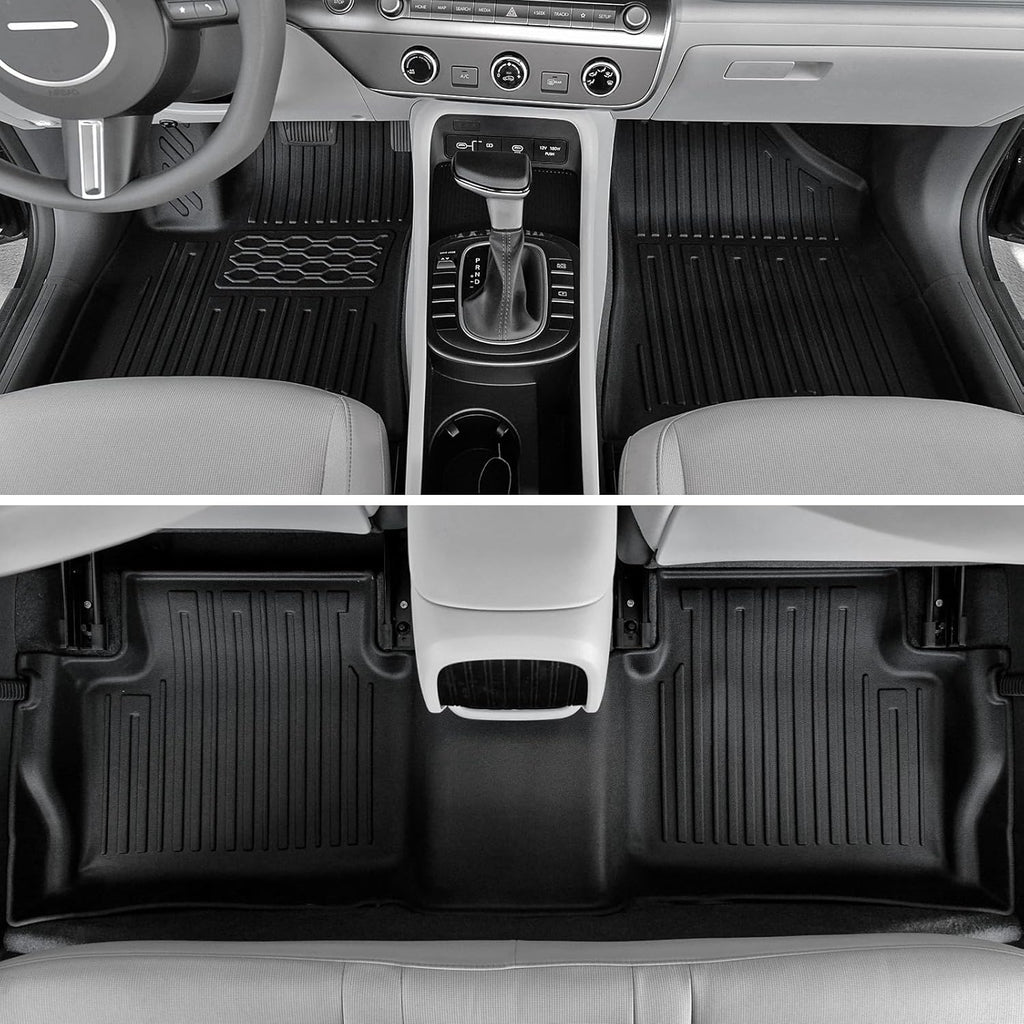 Floor Mats Set for 2024 2025 Hyundai Kona Gas, Full Coverage All Weather Floor Mats Cargo Mat with Backrest Protectors & Door Sill Guards for Hyundai Kona Accessories (Not fit EV/Electric)