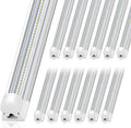 Barrina 8FT LED Shop Light, 100W 15000LM 5000K, Clear Cover Linkable Led Tube Lights, V Shape Integrated T8 LED Lighting, LED Ceiling Lights for Garage, Warehouse, Workshop, ETL Listed, 12 Pack