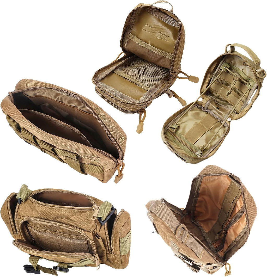 Universal Tactical Seat Back Organizer Vehicle Molle Panel Organizer Storage Bag with 5 Detachable Molle Pouch for All Vehicel Such as Jeep,Truck,SUV, Car, Ford,Chevy etc