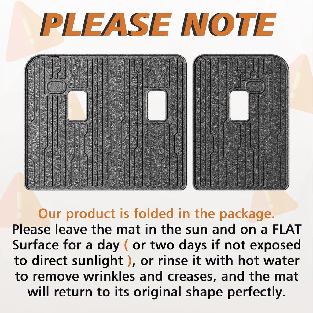 TripleAliners Backrest Mats All Weather Liners Compatible with 2024+ GMC Acadia/Chevy Traverse & 2025 Buick Enclave TPE Third Row Seats Back Cover