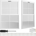 2 Pack 24" x 36"Shed Window, with Tempered Glass and Fiberglass Screen for Shed, Chicken Coop, Playhouse, Household, Garage