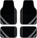 CAR PASS Carpet Car Floor Mats, Edge Leather Waterproof Car Mats with Double Stitch Line and Anti-Slip Backing Design, Fit 95% Automotive,SUVS,Sedan,Vans (Black and Gray)
