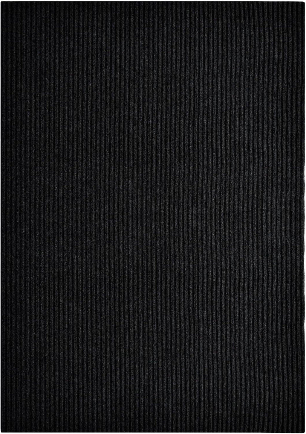 iCustomRug Spartan Weather Warrior Indoor/Outdoor Utility Ribbed Carpet Runner with Non-Slip Thermoplastic Rubber Backing, 3ft X 4ft Black