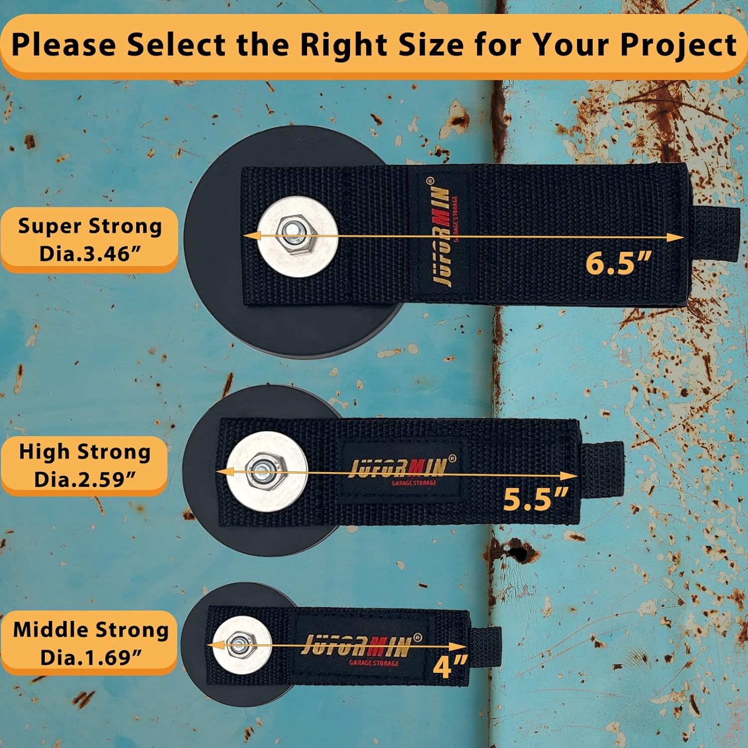 Heavy Duty Magnetic Hook, Magnetic Tool Holder, Magnetic Garage Hooks, Extension Cord Strap for Cable, Rope, Wire Storage in Garage,Workshop,RV,Pick-up(Dia.1.69" Magnet * 4Pcs)